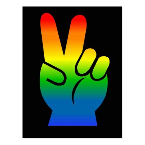 Rainbow Peace Sign Postcard | Zazzle