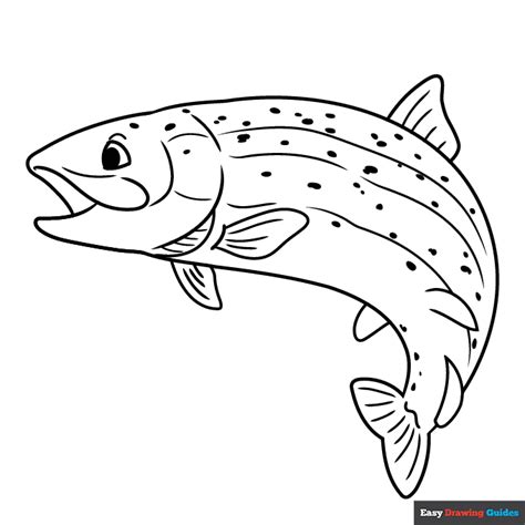 Rainbow Trout Coloring Page | Easy Drawing Guides