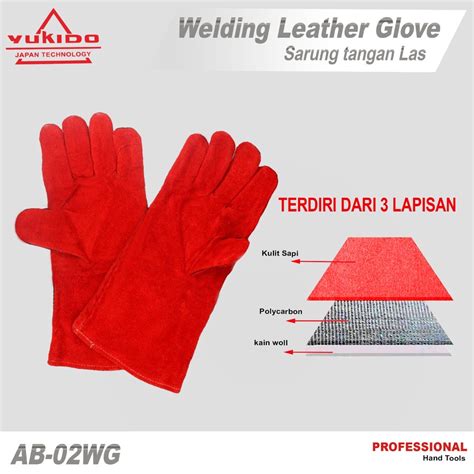 Jual Sarung Tangan Las Kulit Merah Yukido Welding Leather Glove