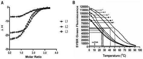 A Itc Binding Isotherms Obtained When L1 L2 And L3 Ligands Were