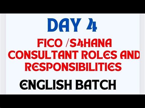 Day Sap Fico Or Hana Finance Consultant Roles And Responsibilities