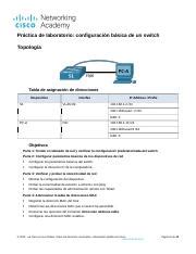 Imprimir Lab Basic Switch Configuration Docx Pr Ctica De