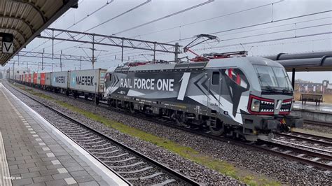 Rail Force One Shark Vectron Komt Door Station Woerden Youtube