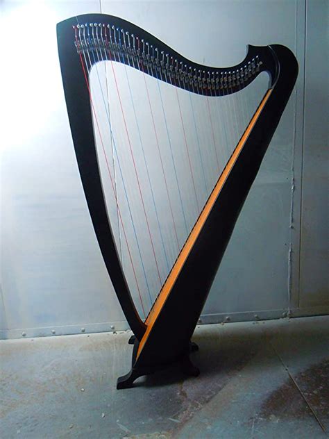 Musical Instrument Black Tall Celtic Irish Harp 42 Strings Lever Solid