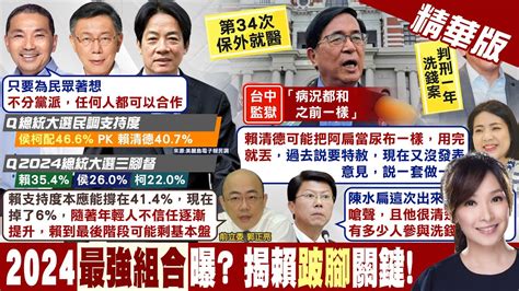 【張雅婷報新聞】支持度民調 侯柯配46 6 Pk 賴清德40 7 ｜2024民調曝 郭正亮驚爆賴清德 剩基本盤 精華版 Ctitv Youtube