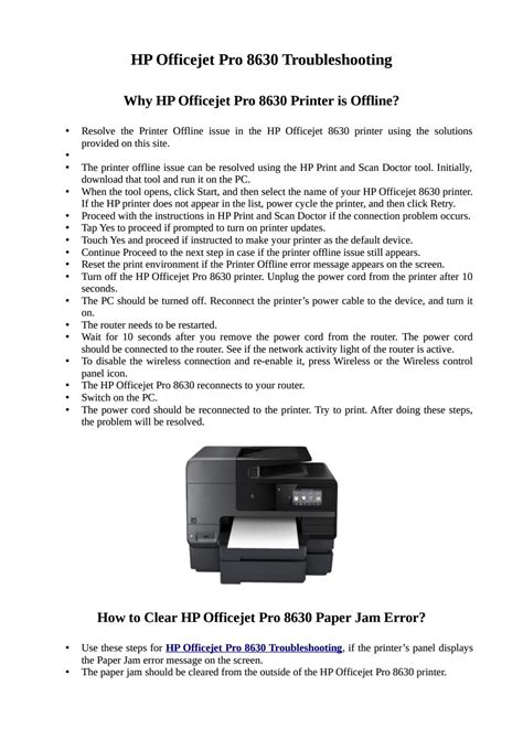 Solve HP Officejet Pro 8630 Troubleshooting Issue By Jack Leach Issuu