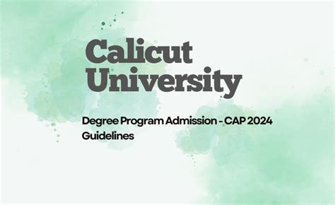 Calicut University Cap Admission For Degree Programmes 2024 Apply Now