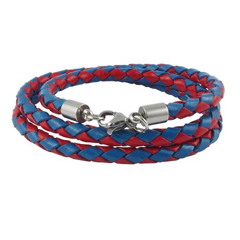 Lederkette Lederband 6 Mm Herren Halskette Rot Blau 17 100 Cm Lang