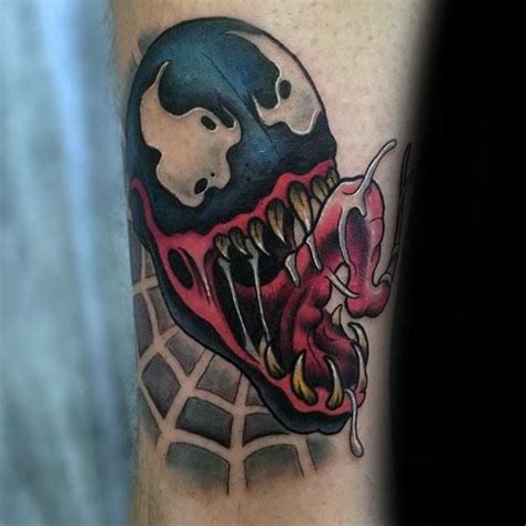 60 Venom Tattoo Designs für Männer Marvel Ink Ideen Mann Stil