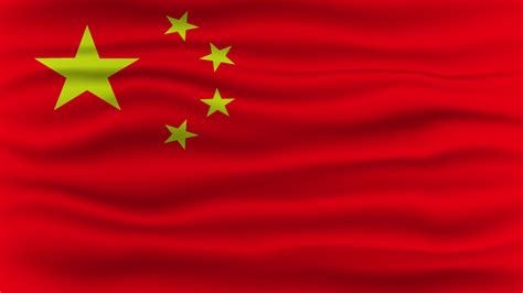 Chinese Flag Waving Against The Background Vector Illustration