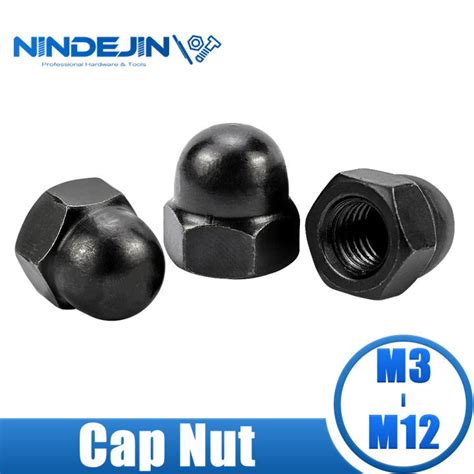 Nindejin 3 40pcs Acorn Cap Nut M3 M4 M5 M6 M8 M10 M12 Black Carbon