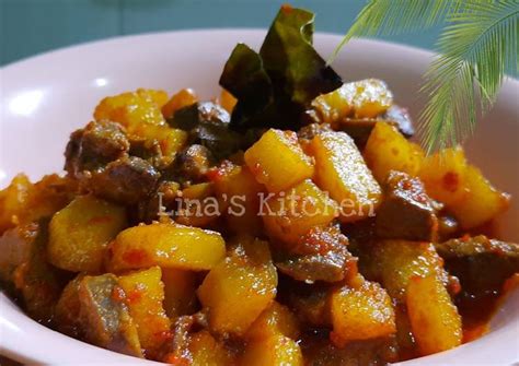 resep kentang mix hati ayam sambal goreng kentang ati  petai