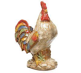 Amazon.com: Large Porcelain French Country Rooster Figurine/Statue For Kitchen And Home Decor ...