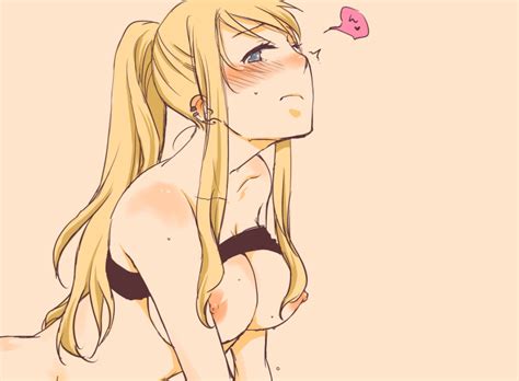 Rule 34 Blonde Hair Blue Eyes Blush Breasts Color Female Female Only Fullmetal Alchemist Hair