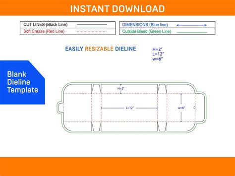 T Shirt Packaging Box Dieline Template And 3d Vector File Blank Dieline