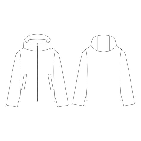 Template Women Down Parka Vector Illustration Flat Design Outline