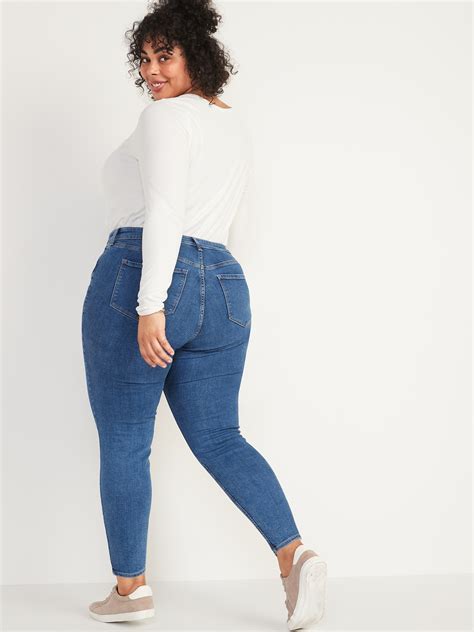 High Waisted Secret Slim Pockets Rockstar Super Skinny Plus Size Jeans