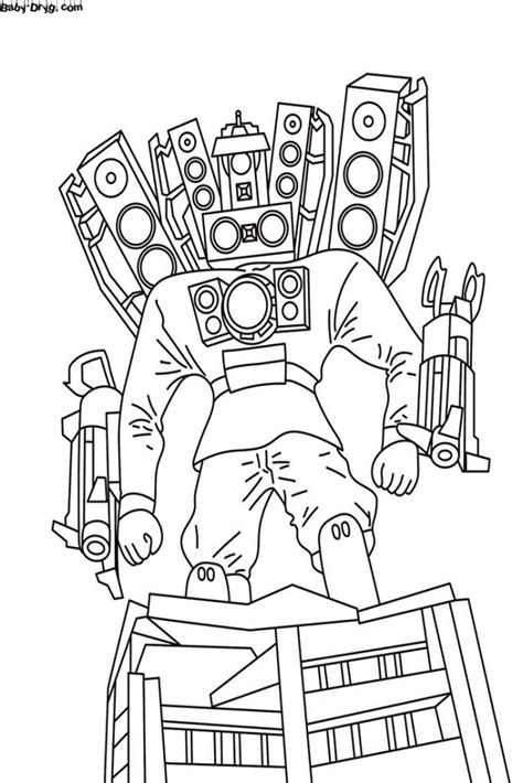 Coloring Page Titan Cameraman Is In Town Coloring Skibidi Toilet