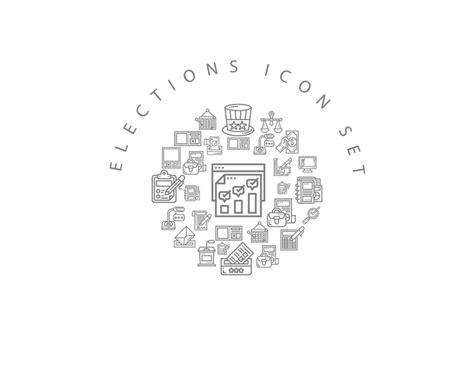 Diseño De Conjunto De Iconos De Elecciones Sobre Fondo Blanco 10743058