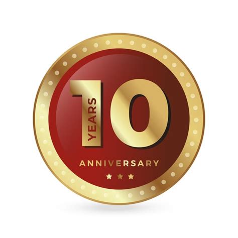 Premium Vector 10th Tenth Anniversary Celebrating Icon Logo Label Vector Event Gold Color Shield