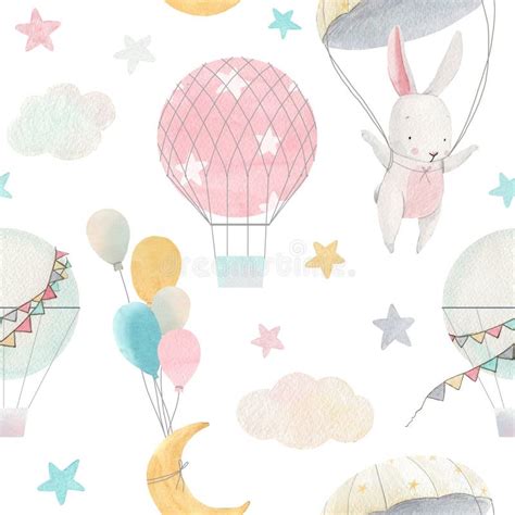 Watercolor Cute Baby Pattern Stock Illustration Illustration Of Trend