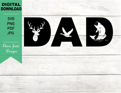 Dad Hunting Fishing Fathers Day Dad Svg Dad Life Svg Silhouette