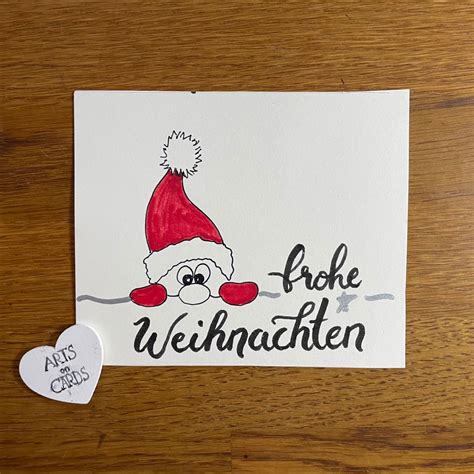 Süße Weihnachtskarte mit Weihnachtsmann Weihnachten basteln karte