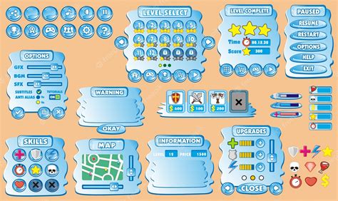 Premium Vector Platform Game User Interface For Mobile Application