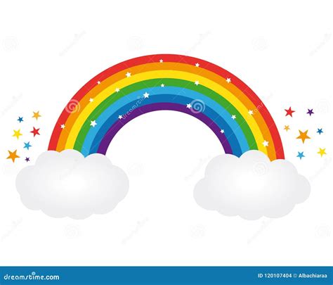 Arco Iris Estrellado Hermoso Ilustración Del Vector Ilustración del