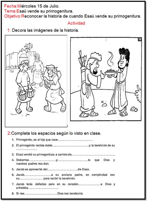 Esaú vende su primogenitura Lecciones de la escuela dominical Clase