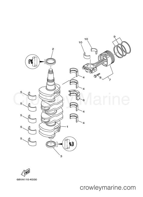 Crankshaft Piston Outboard Hp F La Crowley Marine