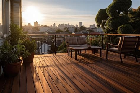 Sala De Estar Al Aire Libre Con Terraza De Madera Foto Premium