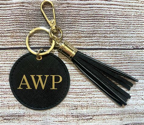 Monogrammed Tassel Keychainpersonalized Monogram Key Chaintassle Car