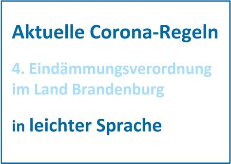 Corona und Eindämmungsregeln in leichter Sprache Stadt Hohen Neuendorf