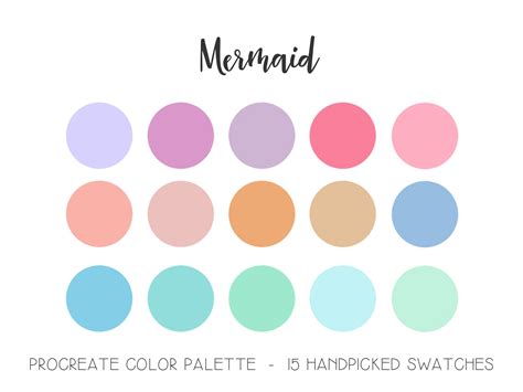 Mermaid Palette Procreate Color Palette Purple Blue Orange Etsy Artofit