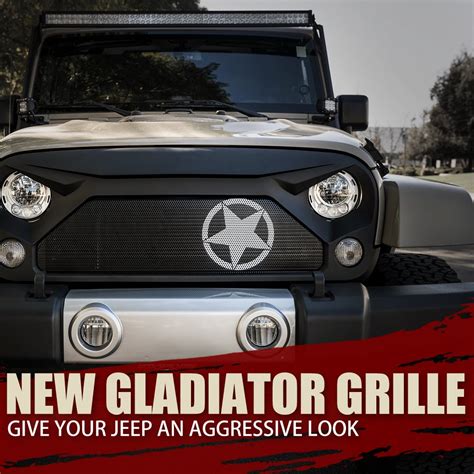 Automotive Xprite Front Matte Black Gladiator Vader Grill Grid Grille