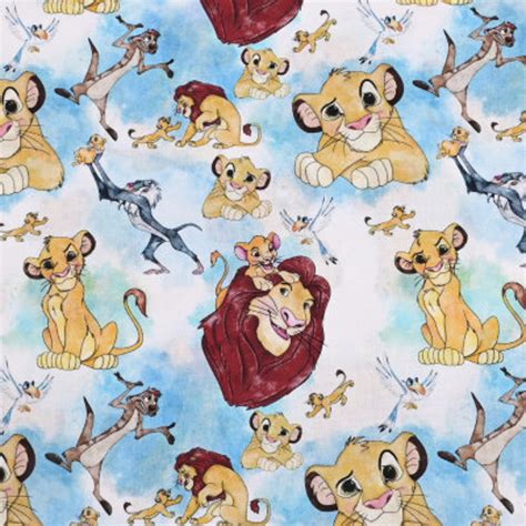 Lion King Fabric Lion Simba Mufasa Fabric Cartoon Anime Fabric Etsy