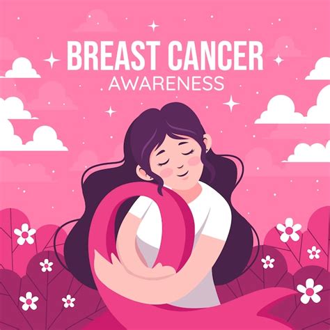 Free Vector Flat Breast Cancer Awareness Month Illustration