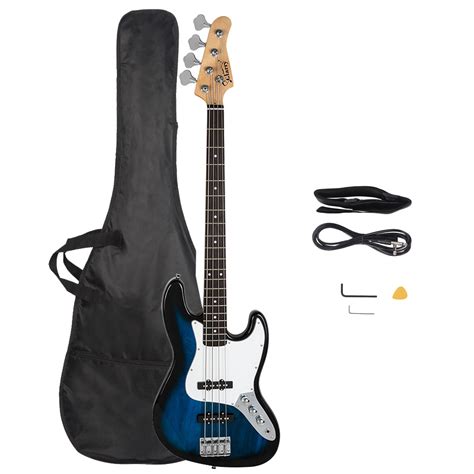 Glarry 4 Strings Electric Gjazz Bass Guitar Set With Carring Bag