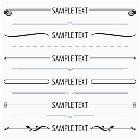 Divisores E Separadores De Texto Conjunto 4 Vetor Premium