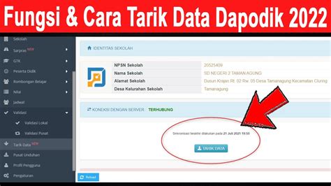 Fungsi Menu Dan Cara Tarik Data Di Aplikasi Dapodik Youtube