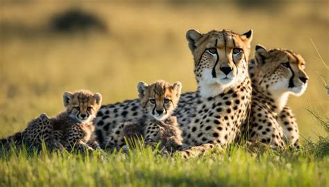 What is the process of cheetah birth and raising cubs?