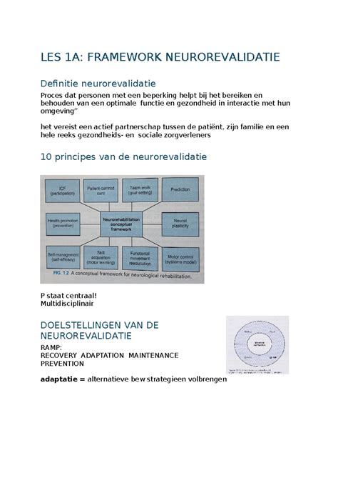 Neuro Hfst Samenvatting Hfst Les A Framework Neurorevalidatie