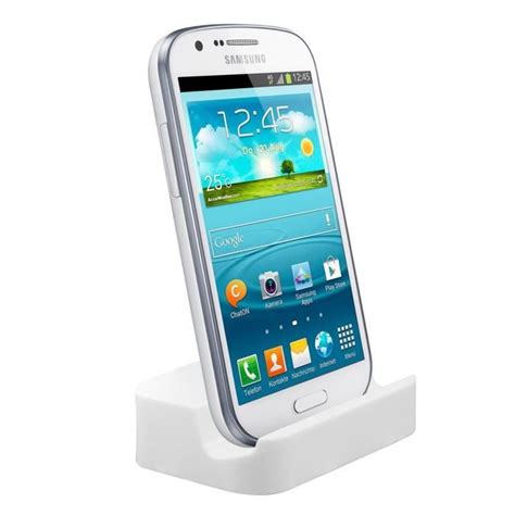 Kwmobile® Station Daccueil Micro Usb Pour Samsung Galaxy Express I8730 Blanc Design élégant