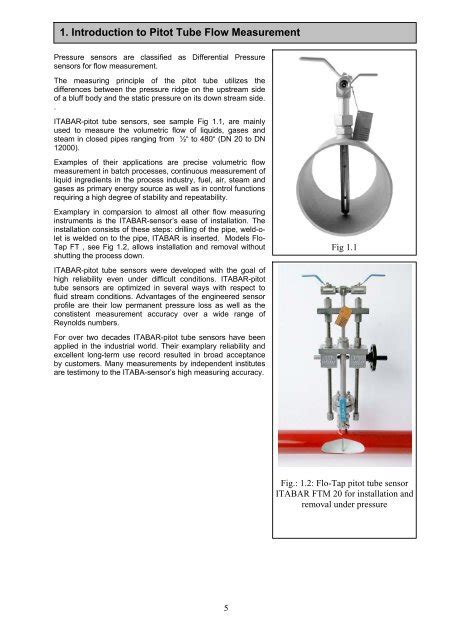 1 Introduction To Pitot Tube Flow Measurement