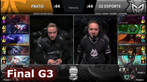 Fnatic Vs G Esports Game Grand Final S Eu Lcs Spring Fnc