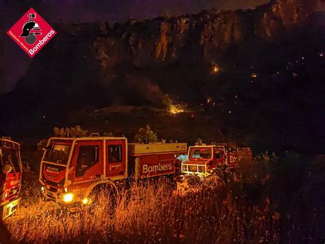 Incendio Vall D Ebo Por La Noche LaMarinaAlta