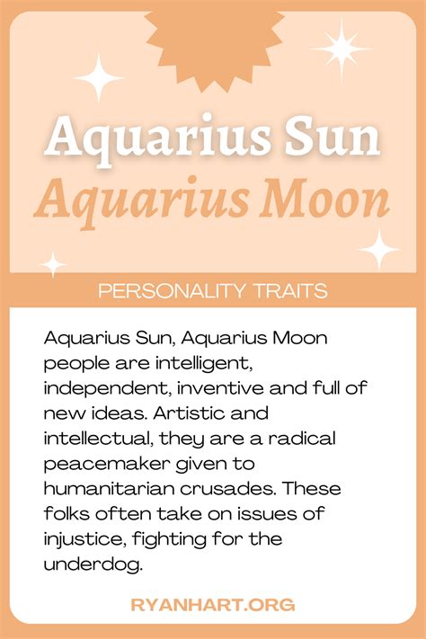 Aquarius Sun Aquarius Moon Personality Traits Ryan Hart