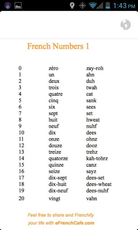 French Numbers 1 20 French Language Lessons How To Speak French