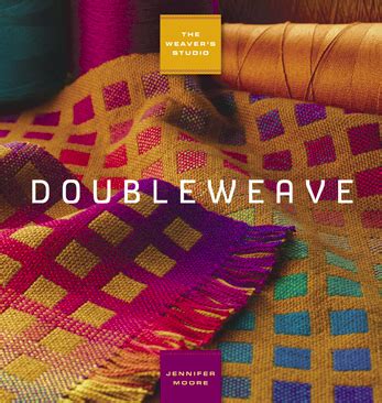 The Weaving Studio Double Weave Book Cover With Yarns And Crochet On It